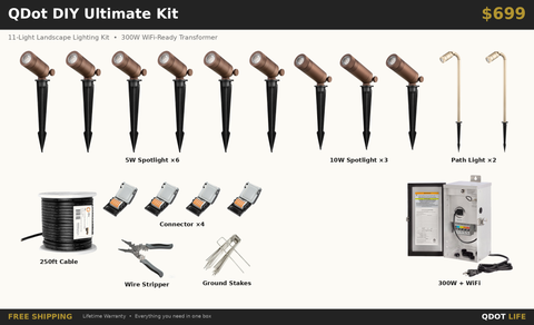 QDot DIY Ultimate Kit — 11-Light Landscape Lighting with WiFi